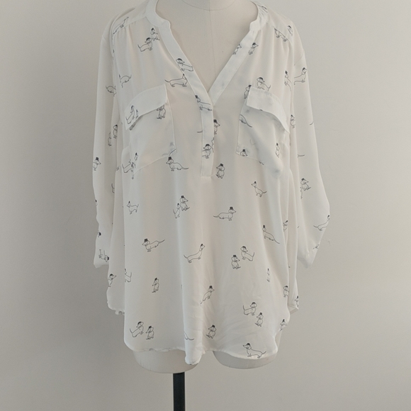 torrid Tops - Torrid Size 0 Dog with top hat Blouse